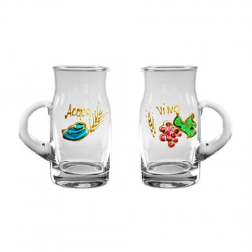 Ampolle Acqua e Vino Decorate