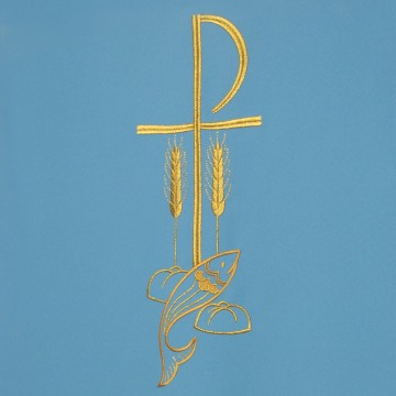 Coprileggio Azzurro con Ricami