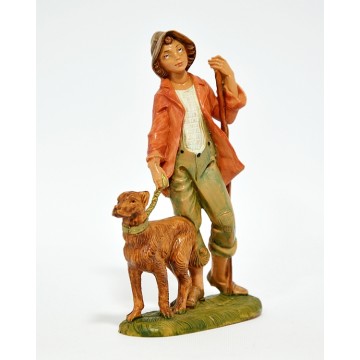 Statua Uomo con Cane Fontanini