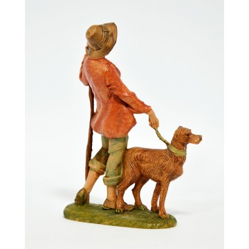 Statua Uomo con Cane Fontanini