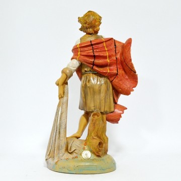 Pescatore con Rete e Pesci...