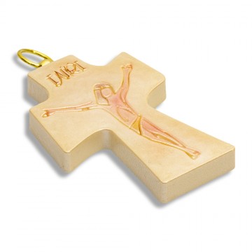 Croce da Collo Effetto Perlato