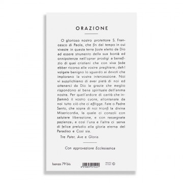 Santino San Francesco da Paola