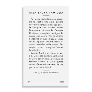 Santino con Preghiera Sacra...