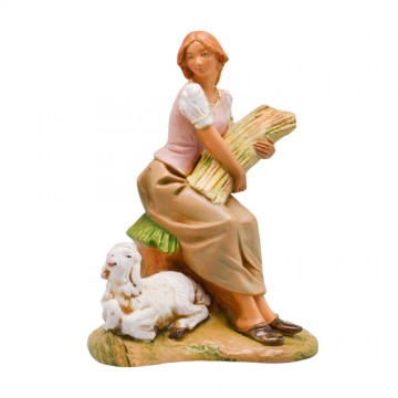 Statua Pastorella Seduta...