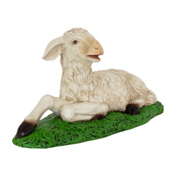 Agnello Seduto in Resina Vuota