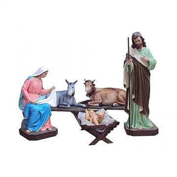 NATIVITA' 5 PEZZI VETRORESINA