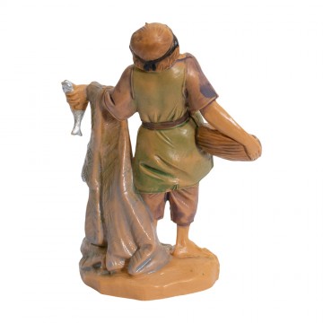 Pescatore con Rete e Pesci...