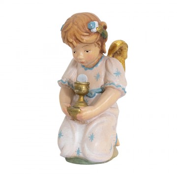 Angelo in Legno Azzurro e Oro