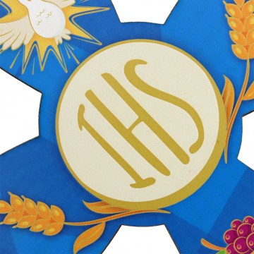 Croce Comunione con Fondo Blu