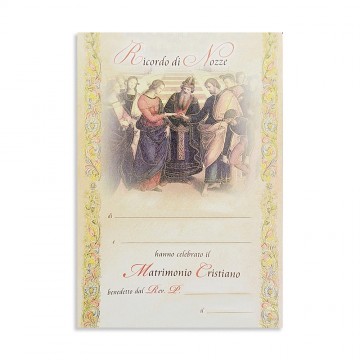 Pergamena Ricordo Matrimonio