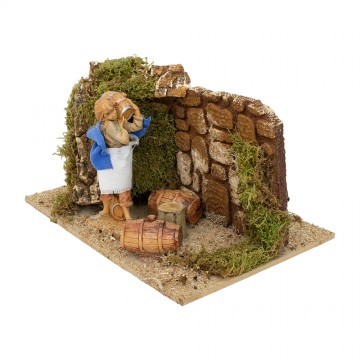 Uomo con Botti per Presepe...