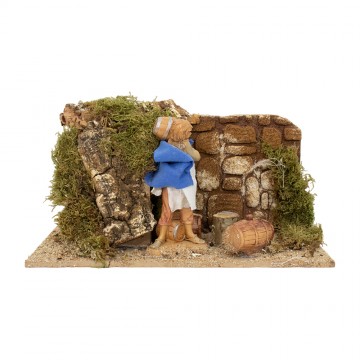 Uomo con Botti per Presepe...