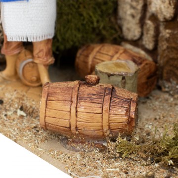 Uomo con Botti per Presepe...