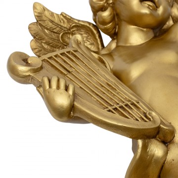 Angelo con Lira in Resina Oro