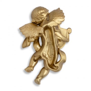 Angelo con Lira in Resina Oro