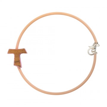 Bracciale Caucciù con Tau Rosa