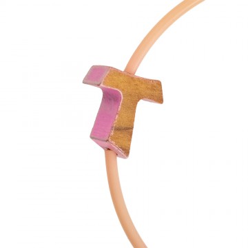 Bracciale Caucciù con Tau Rosa