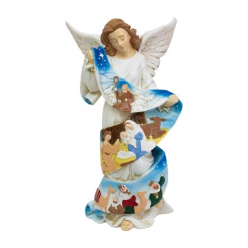 Angelo in Resina con Presepe