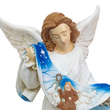Angelo in Resina con Presepe