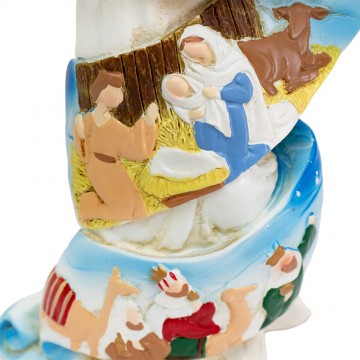 Angelo in Resina con Presepe