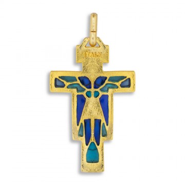 Pendente Croce Smaltata Oro...