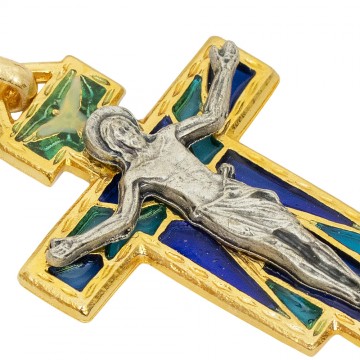 Pendente Croce Smaltata Oro...