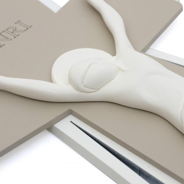 Crocifisso Moderno Bianco e...