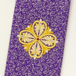 Stola Viola con Ricamo e Pietre