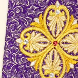 Stola Viola con Ricamo e Pietre
