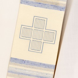 Stola Avorio Ricamo Croce Greca