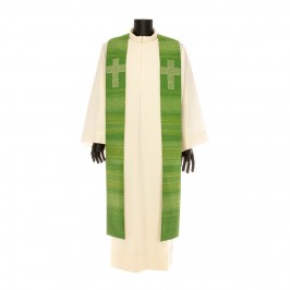 Stola Rigata con Croce Ricamata