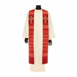 Stola Rigata con Croce Ricamata
