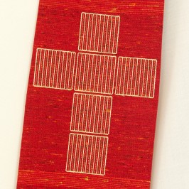 Stola Rigata con Croce Ricamata