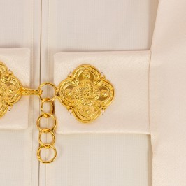 Velo Omerale Con Croce Ricamata