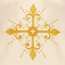 Velo Omerale Con Croce Ricamata