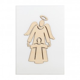 Quadretto Angelo Custode in Legno
