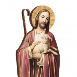 Statuetta Gesù Buon Pastore in Legno