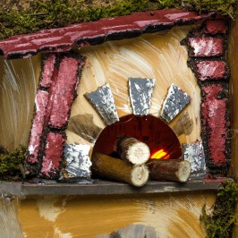 Casolare presepe con Forno e Lampada