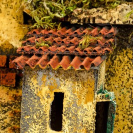 Ambientazione Presepe con Case e Luci