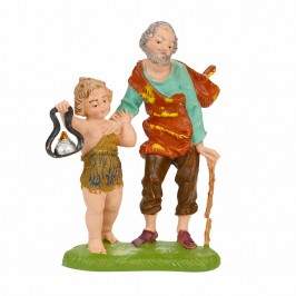 Pastore Anziano con Bimbo Fontanini cm 10
