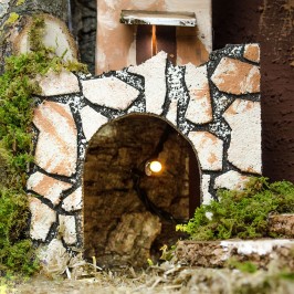 Capanna per Presepe in Legno e Sughero