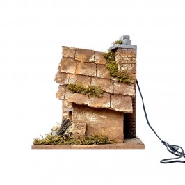 Capanna con Luce per il Presepe