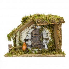 Capanna con Giara e Gatto per il Presepe