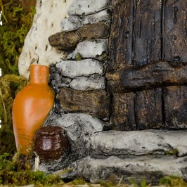 Capanna con Giara e Gatto per il Presepe