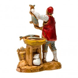 Pescivendolo con Cesti di Pesce per il Presepe