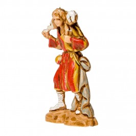 Pastore con Agnello per il Presepe