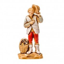 Pastore con Cappello e Cesto per il Presepe