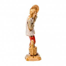 Pastore con Cappello e Cesto per il Presepe