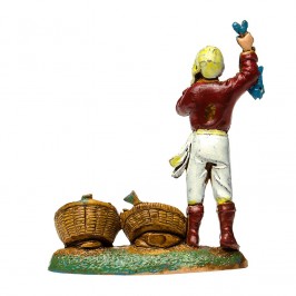 Pescivendolo con Cesti di Pesce